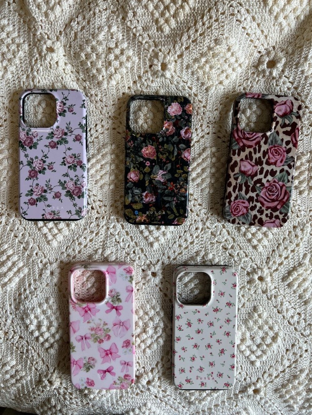 Bundle of 5 iPhone 13 Pro Cases – Adorable BURGA Floral Lot